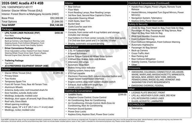 2026 GMC Acadia AT4