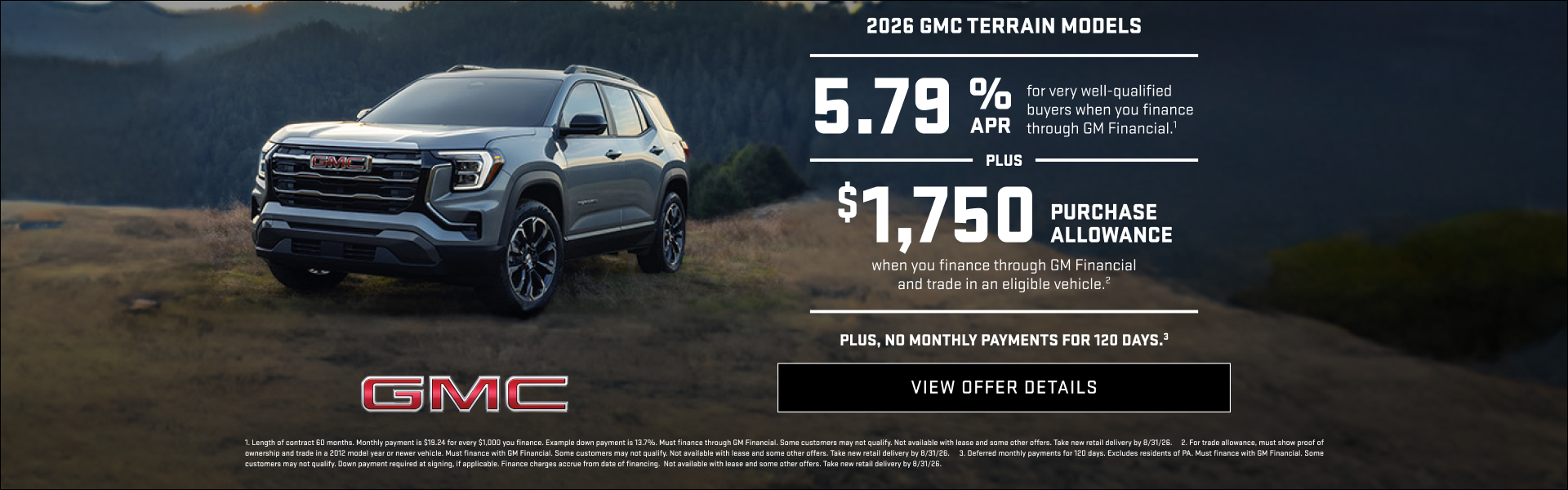 5.79% APR for very well-qualified buyers when you finance through GM Financial.1

Plus, $1,750 PU...